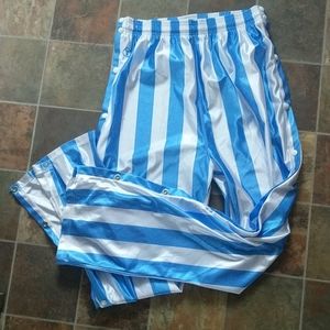 Tag Break Away Pants Striped Blue White Tie Front